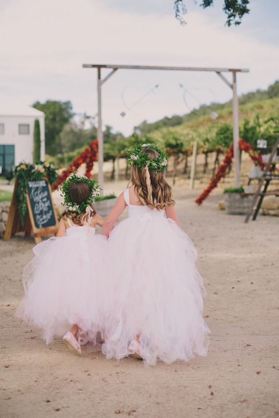 Pink tulle flower girls