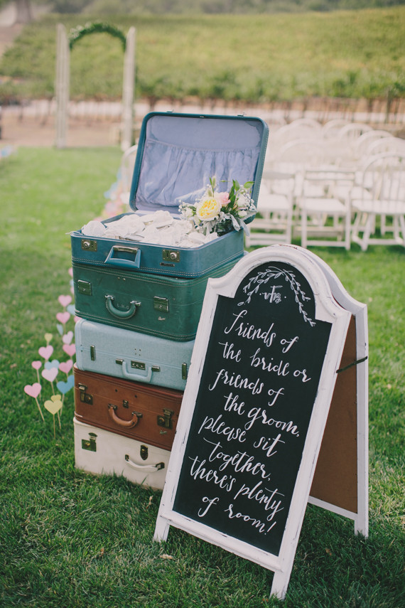 Chalkboard wedding signage