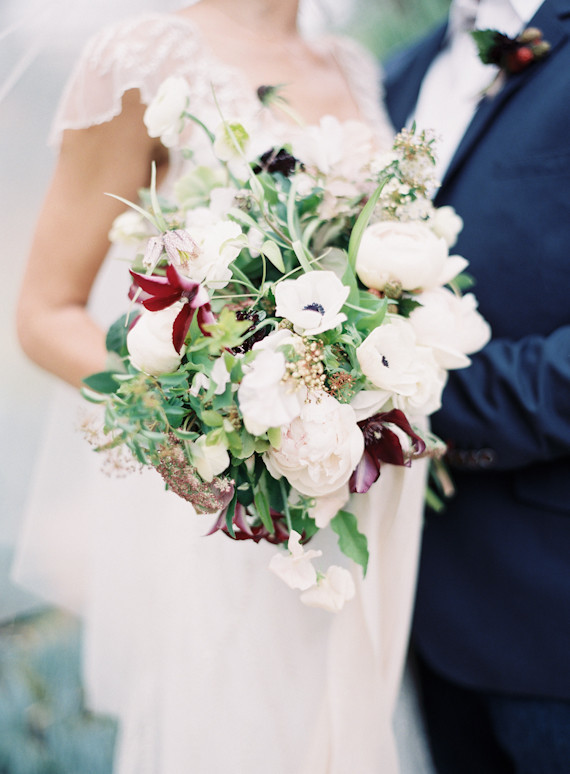 White peony bouquet
