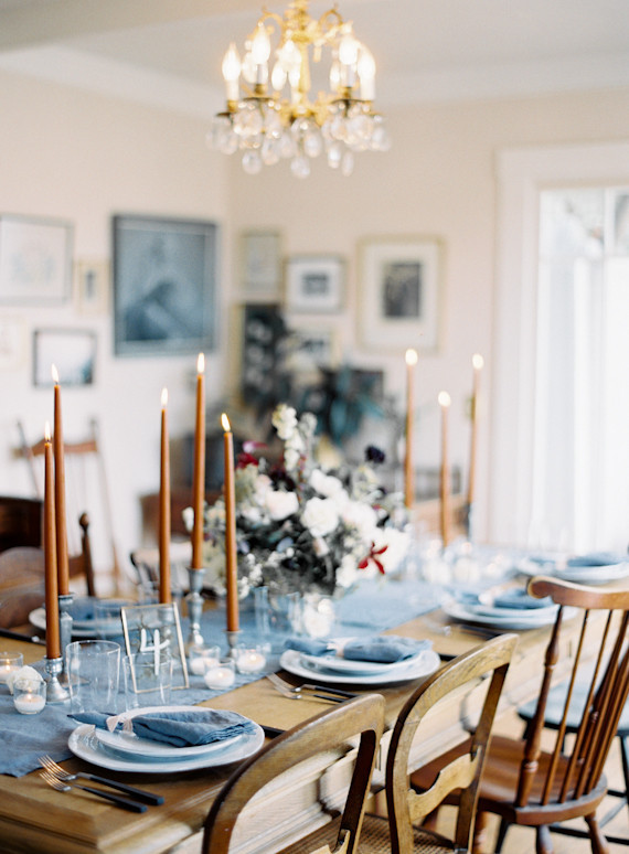 Intimate blue & metallic wedding inspiration