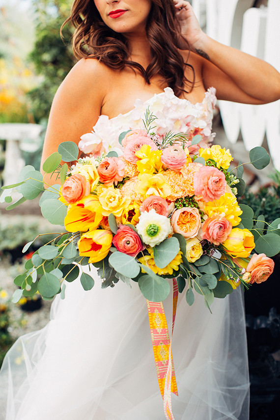 Citrus inspired wedding florals