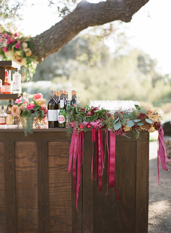 Rustic and romantic vineyard wedding bar