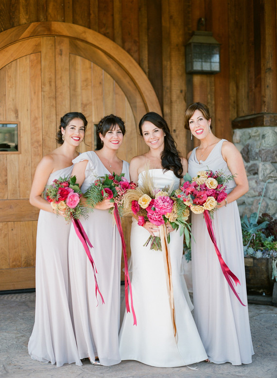 Blush and pink bridesmaids