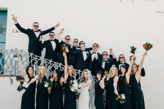 Black tie wedding party