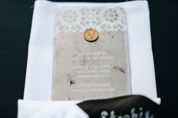 Moroccan inspired menu