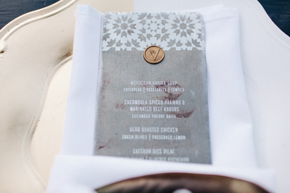 Moroccan inspired menu Inspiration