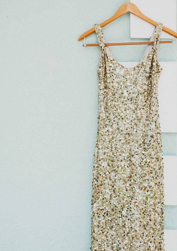Gold sequin wedding dress