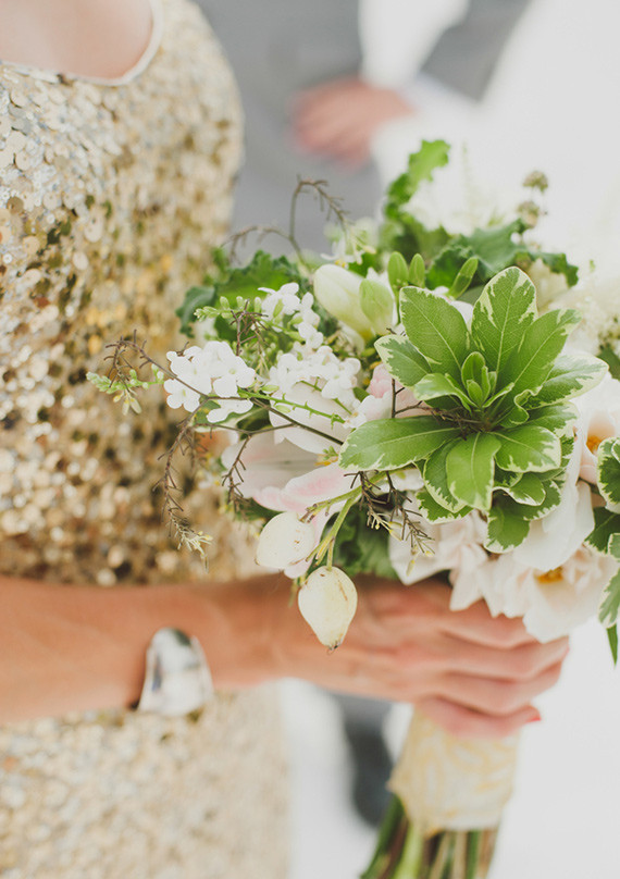 Gold and green bouqet