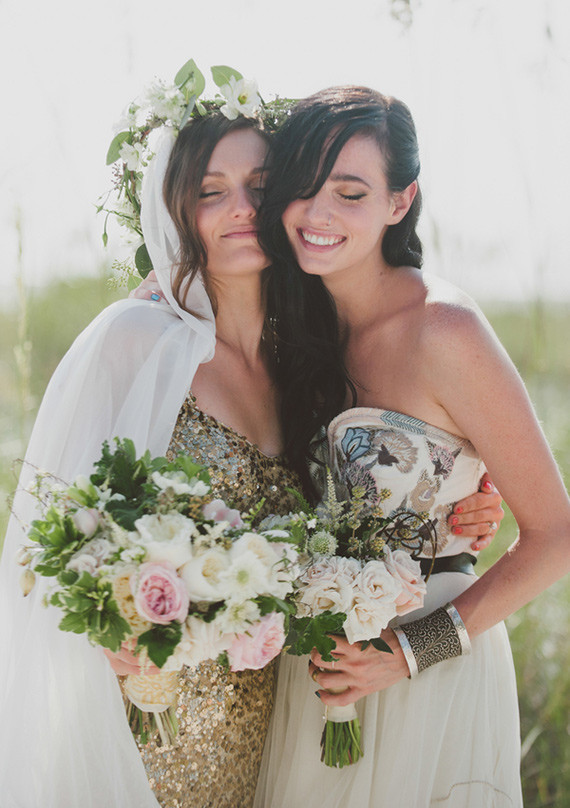 Bride and bridesmaid