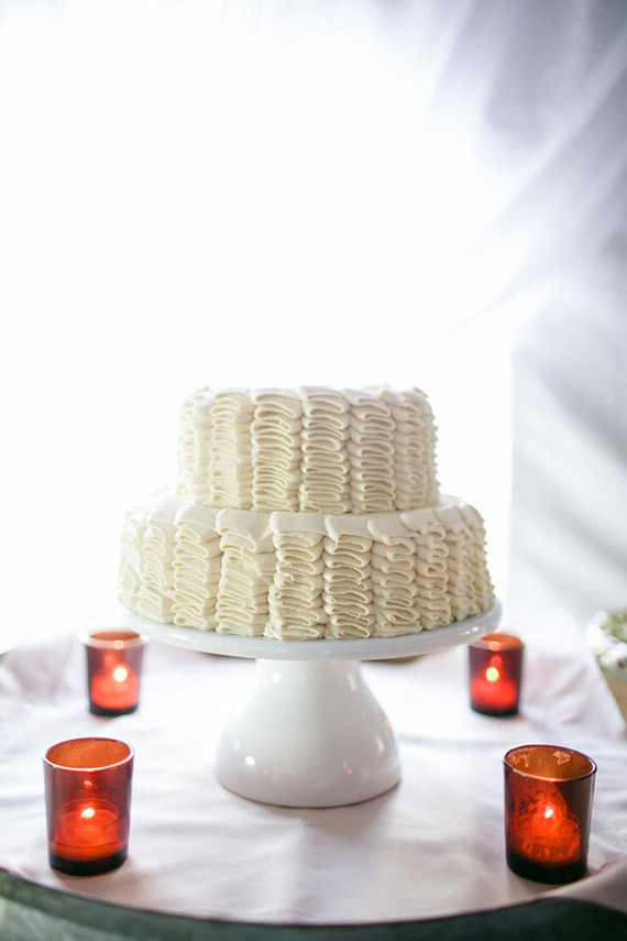 White ruffled cake