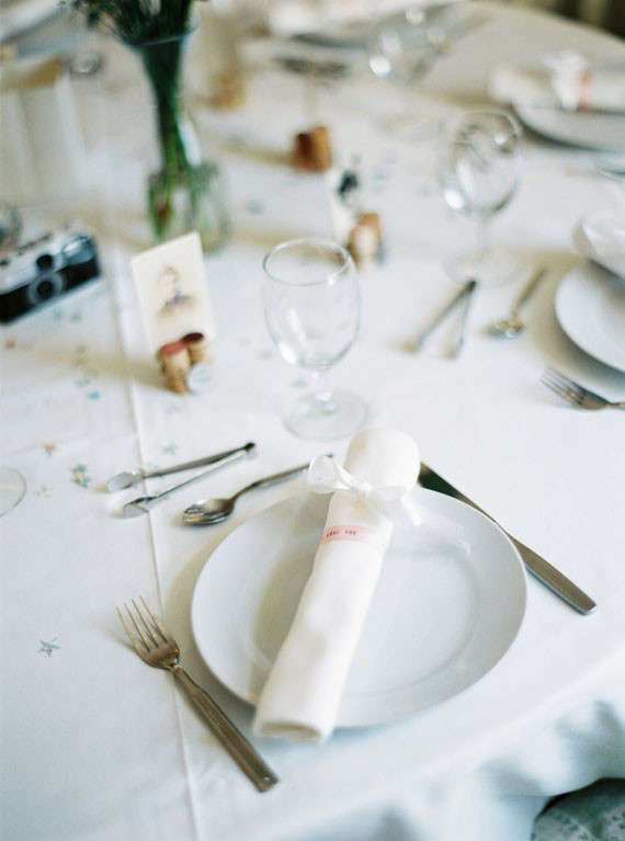 Whimsical white place setting