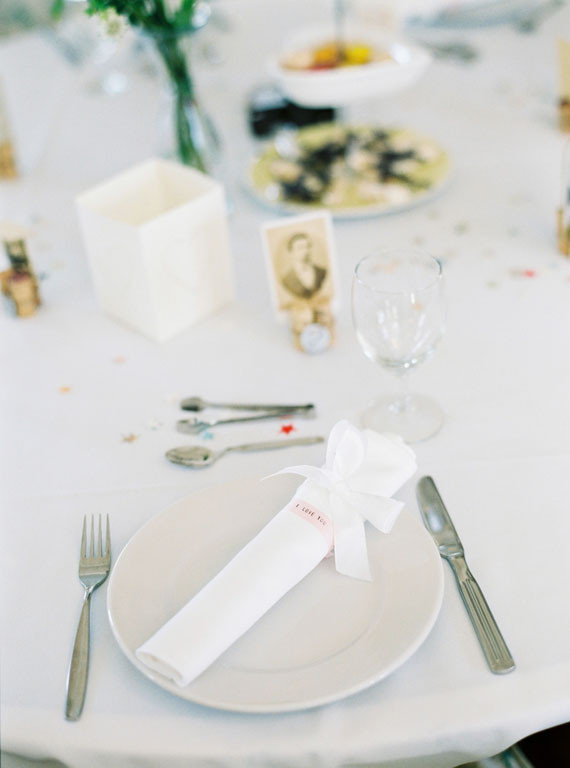 Whimsical white place setting
