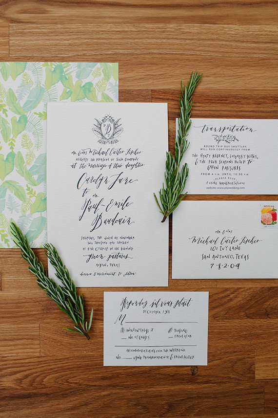 Garden themed wedding invitation