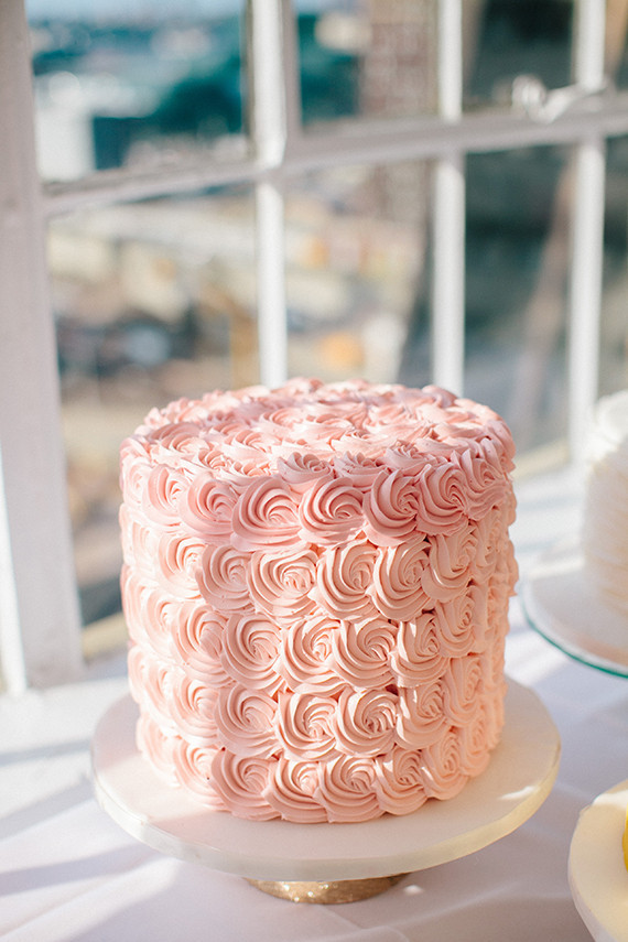 Light pink wedding cake