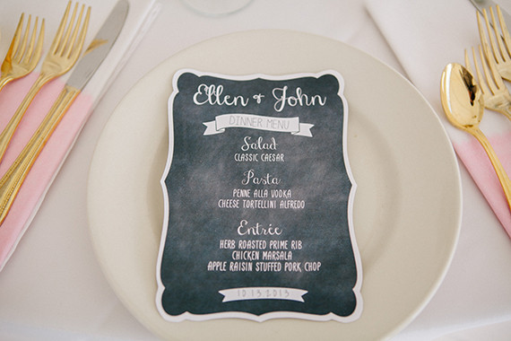 Chalkboard dinner menu