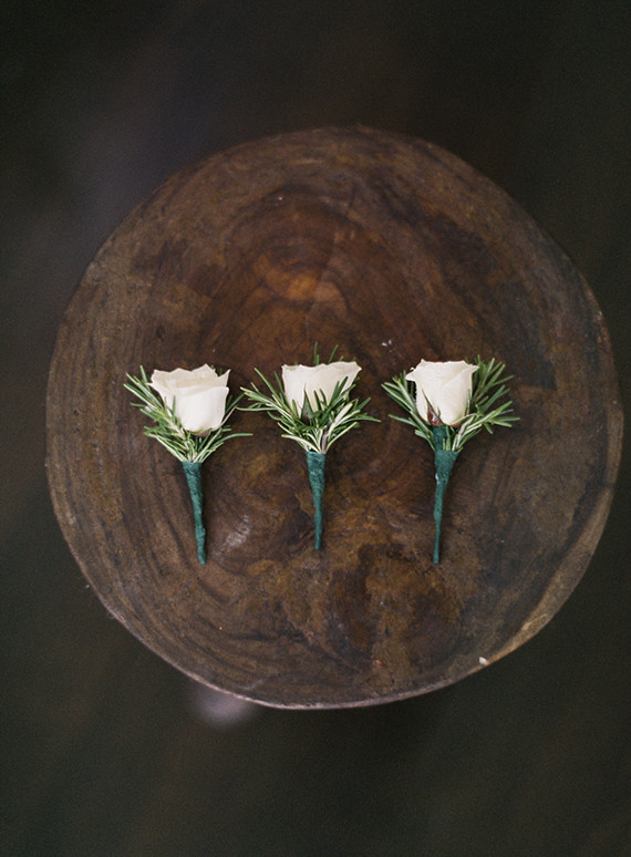 White rose boutonniere