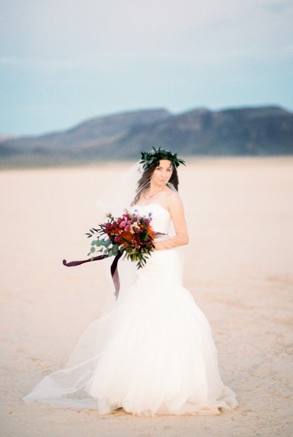 Mojave Desert bridal portrait