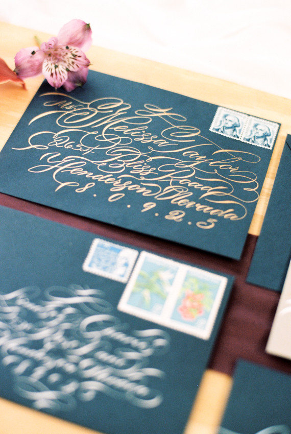 Gold envelope calligraphy