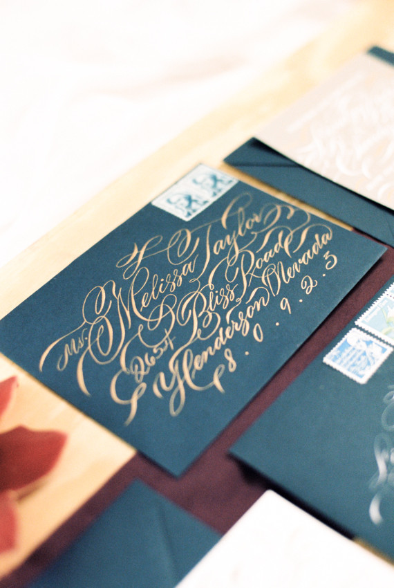 Gold envelope calligraphy
