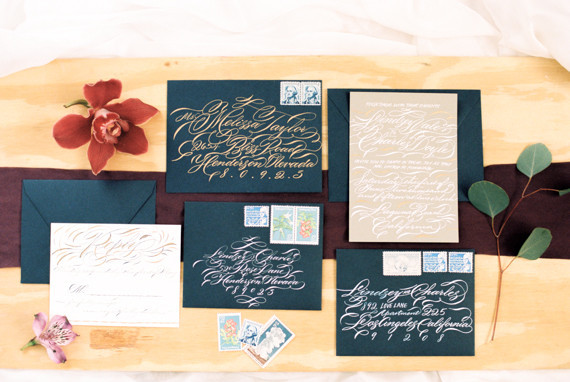 Calligraphy invitation suite