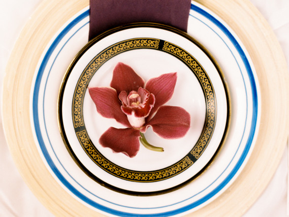 Orchid place setting