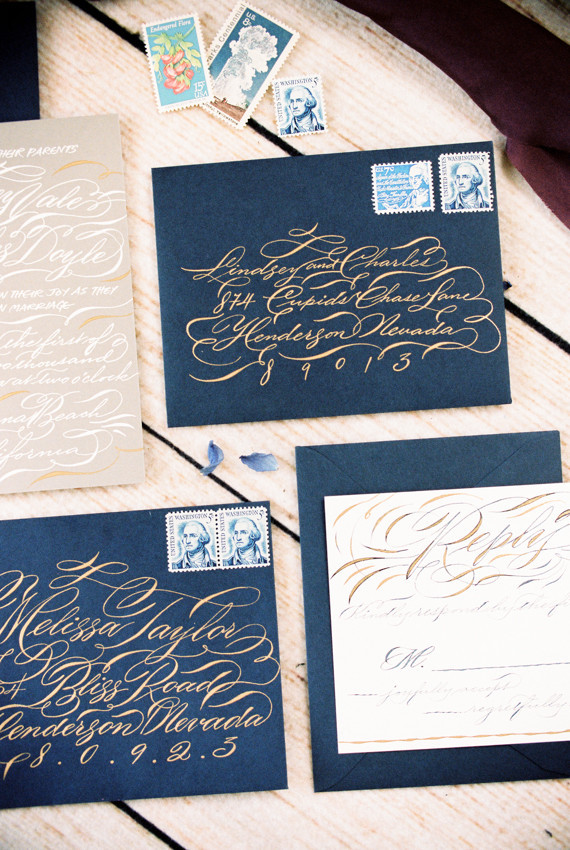 Calligraphy invitation suite