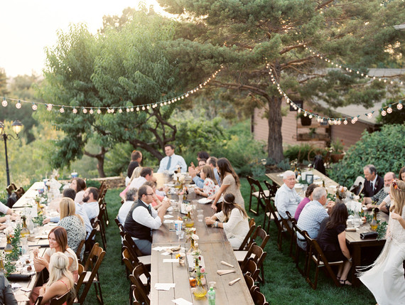 Summer backyard wedding reception