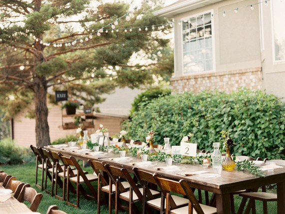 Backyard wedding tablescape