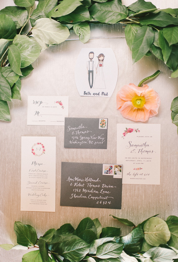 Floral invitation suite