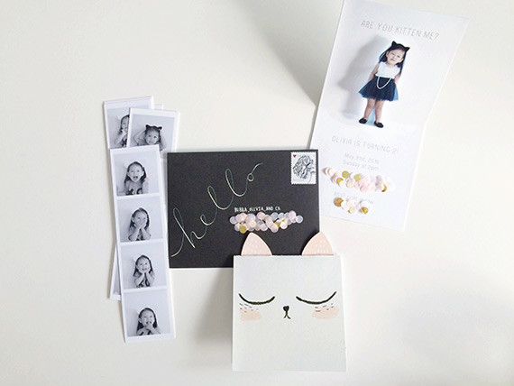 Kitty Cat birthday invites