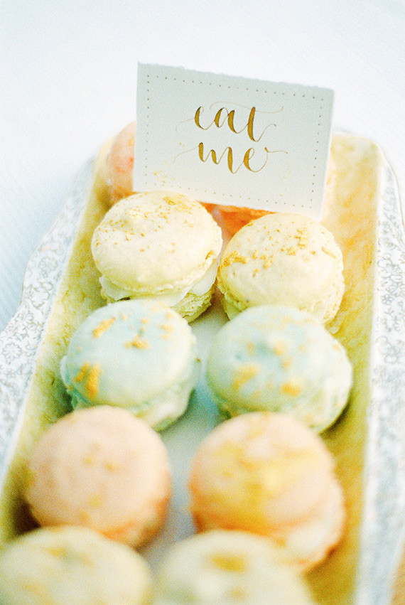 Gold leaf macarons