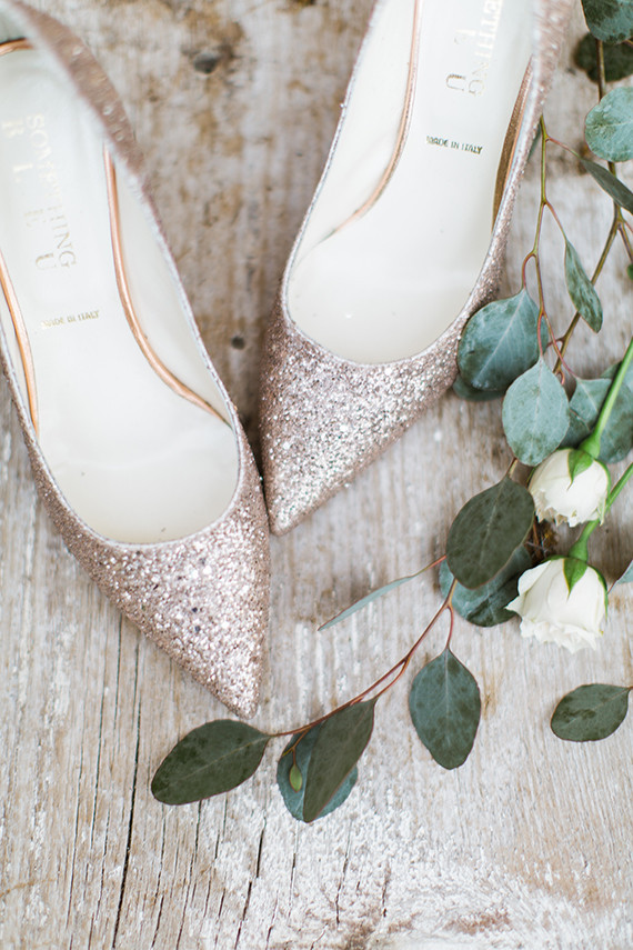 Rose gold glitter shoes
