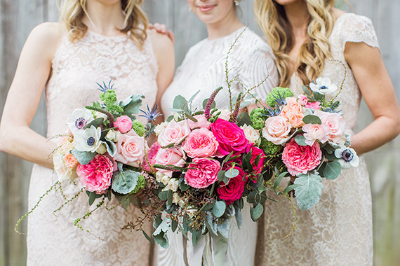 Pink bridal bouquets