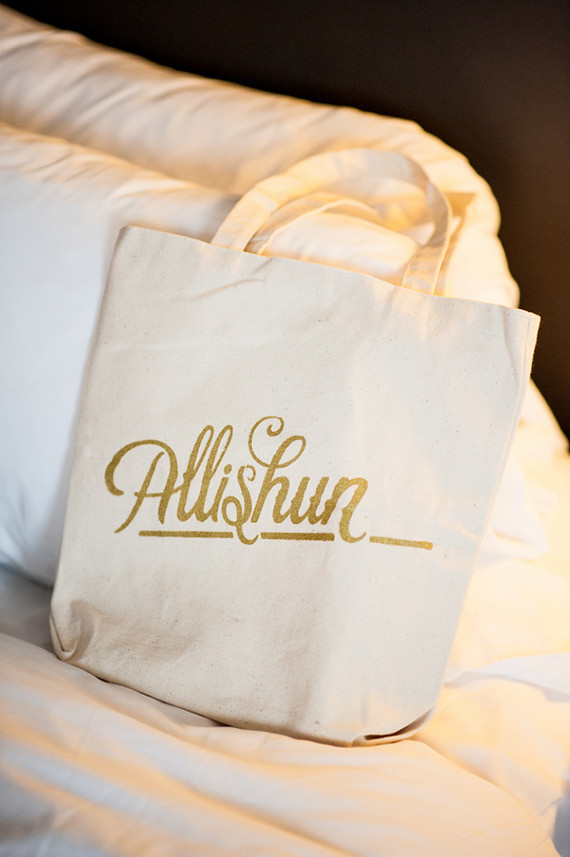 Wedding gold tote Inspiration