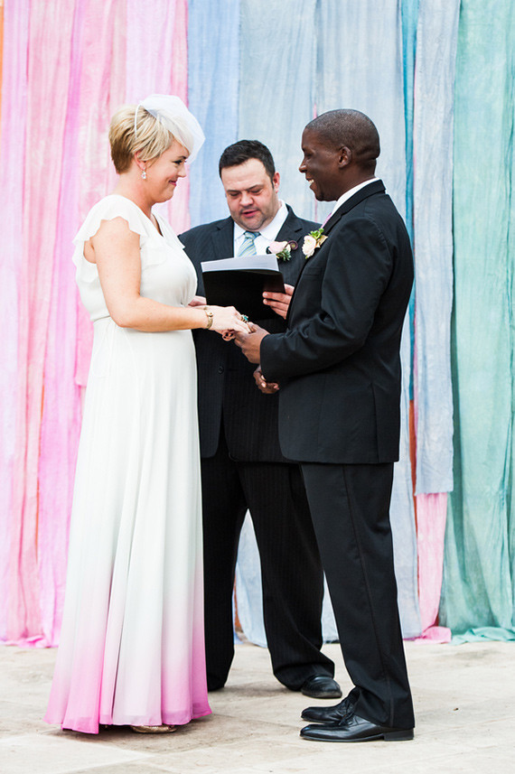 Modern geometric ceremony backdrop