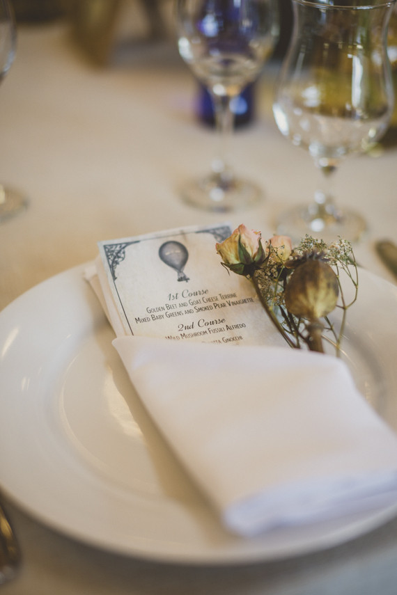 Farm wedding place setting