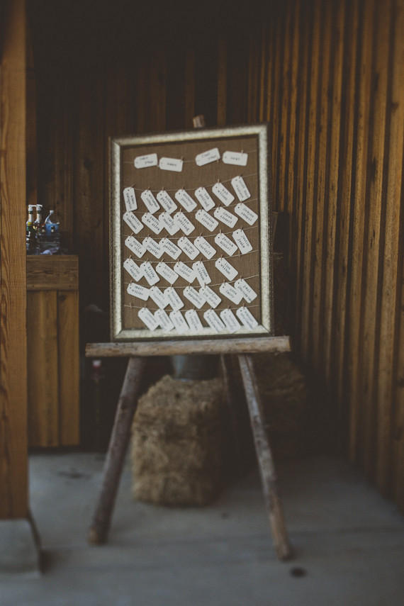 Farm wedding escort cards