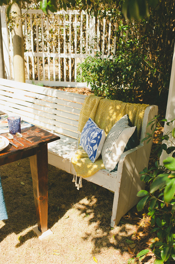 Yellow and blue bridal shower decor