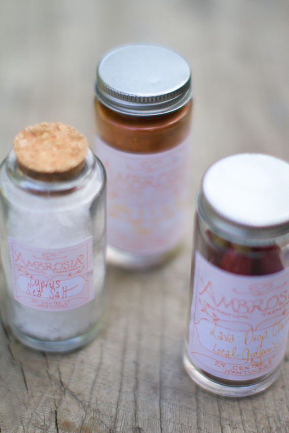 Sea salt dinner party favors Inspiration