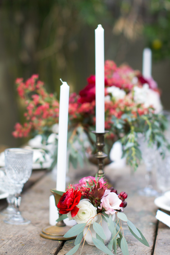 White and gold candlesticks