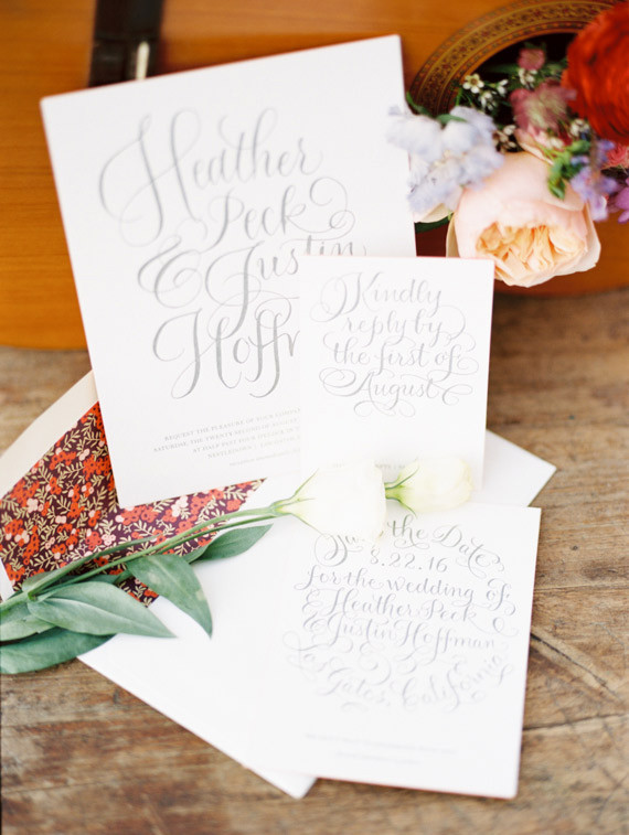 White and grey invitation