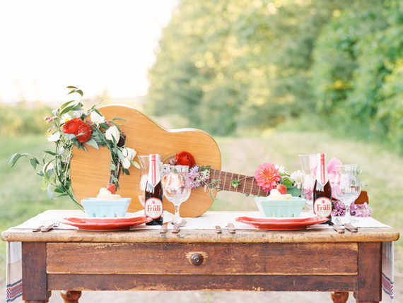 Strawberry farm wedding tablescape