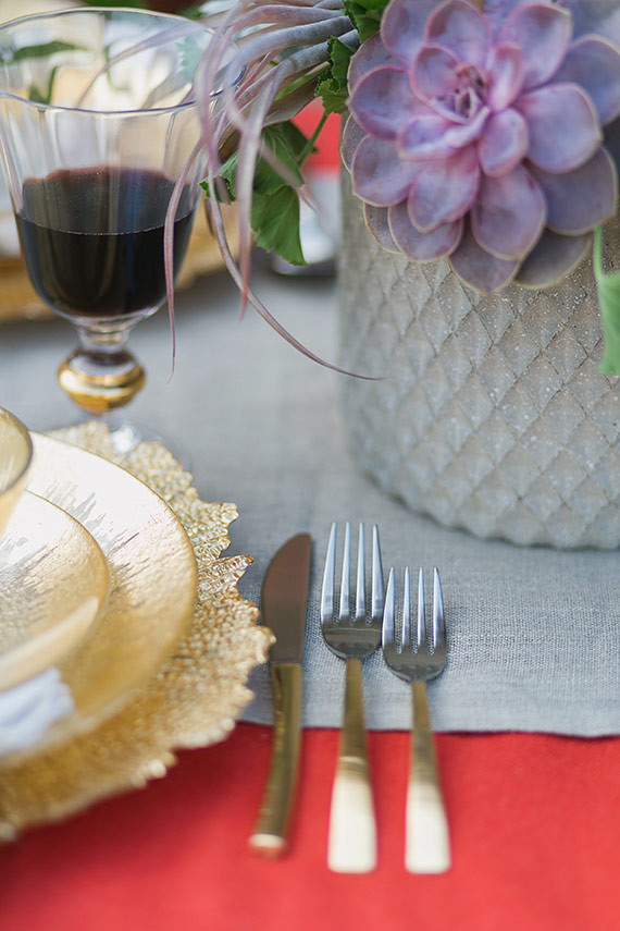 Spanish wedding inspired gold and silver flatware