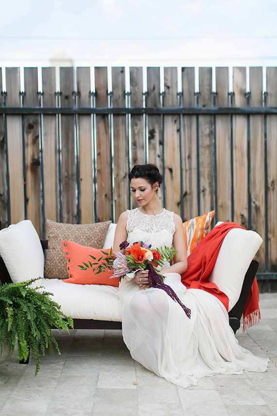 Colorful Spanish inspired lounge area