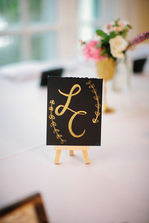 Gold wedding signage