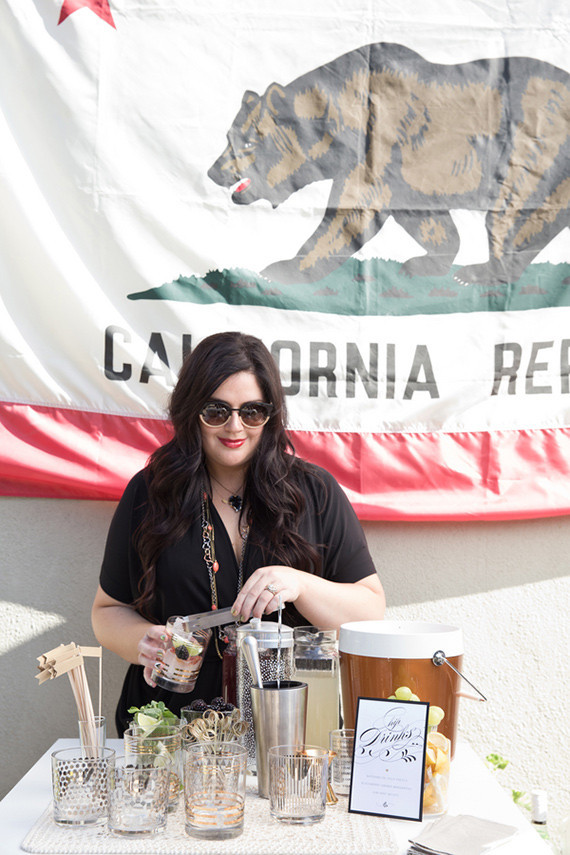 Midcentury modern bar setup