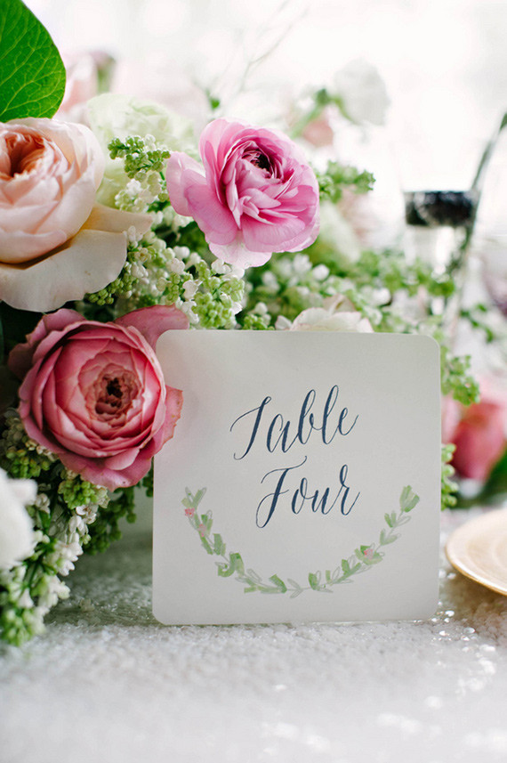 Organic spring wedding place number