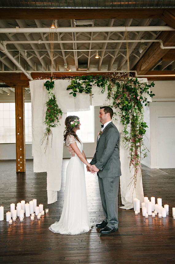 Organic spring wedding altar inspiration