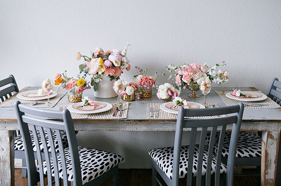 Pink and orange Mother's Day tablescape