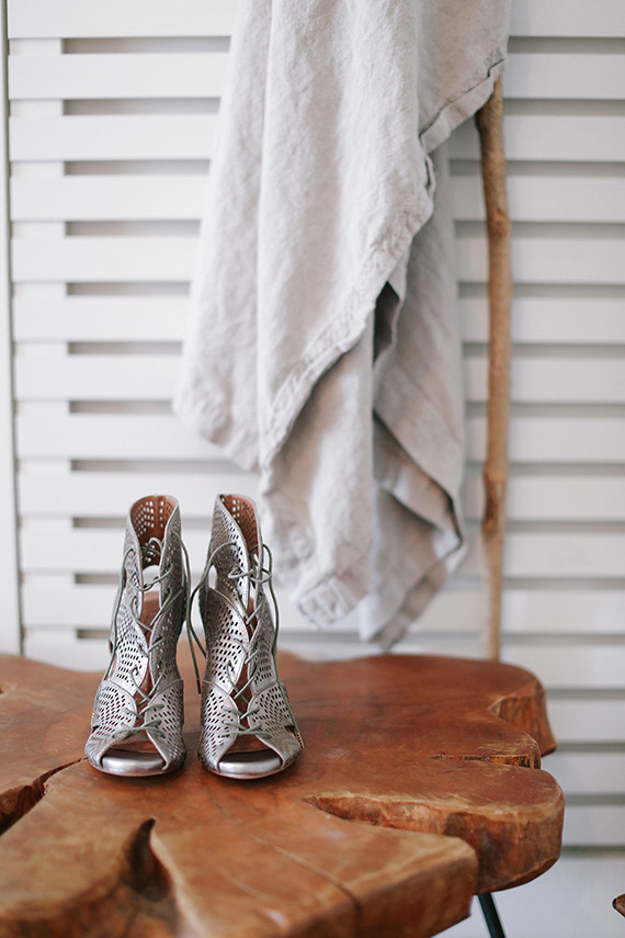 Joie silver wedding shoes